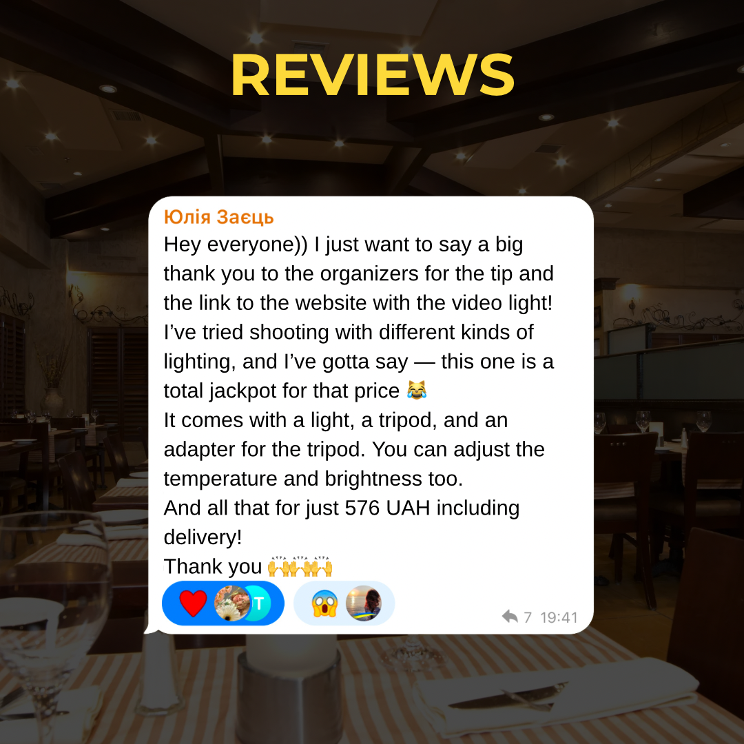 Student review — Yulia: total jackpot for the price, tried different lighting setups